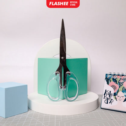 Flashee Gunting Transparan Aesthetic 3 Ukuran Gunting Dagang Tahan Karat Gunting Stainless Steel