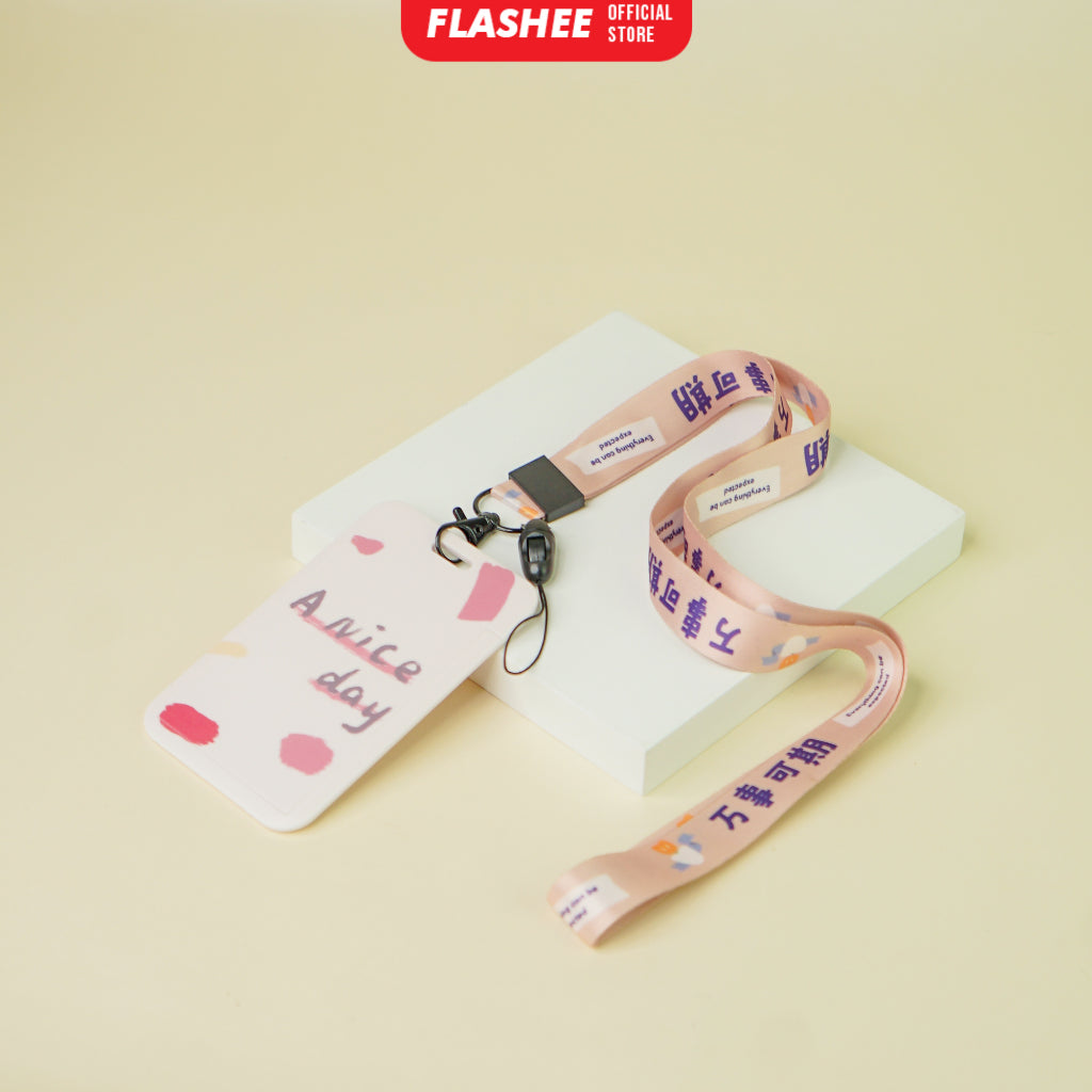 Flashee ID Card Gantungan Tempat Kartu Motif Kawaii Akses MRT Busway E-Money ID Card Tempat Kartu Kantor