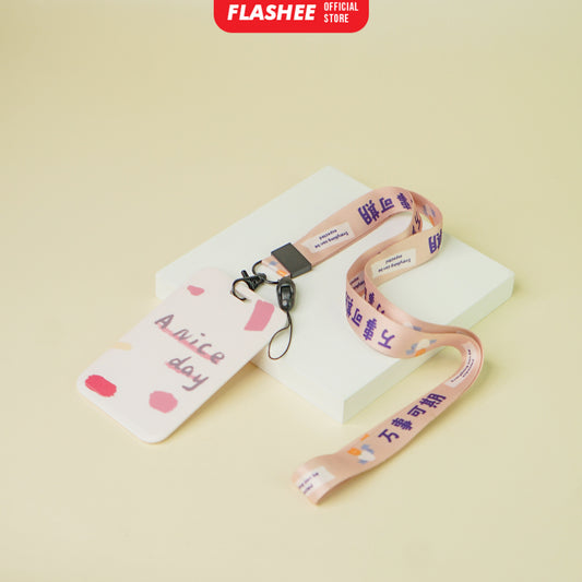 Flashee ID Card Gantungan Tempat Kartu Motif Kawaii Akses MRT Busway E-Money ID Card Tempat Kartu Kantor