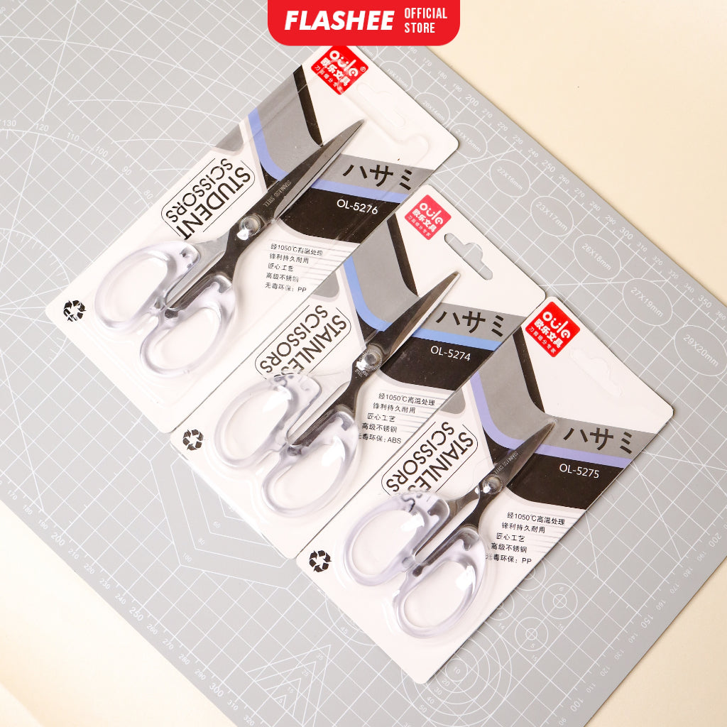 Flashee Gunting Transparan Aesthetic 3 Ukuran Gunting Dagang Tahan Karat Gunting Stainless Steel
