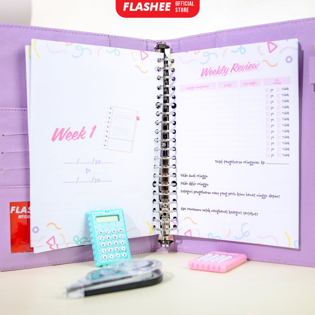 Flashee Loose Leaf Rencana Keuangan A5 B5 Isi Binder Keuangan A5 B5 Financial Planner A5 B5 A6
