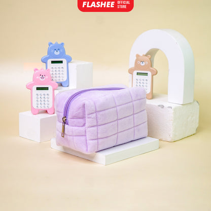 Flashee Kotak Pensil Aesthetic Korea Bulu Lucu Cloudy Pencil Bag Large Tempat Pensil Sekolah Flashee Muji Style Muat Banyak Kapasitas Besar Multifungsi