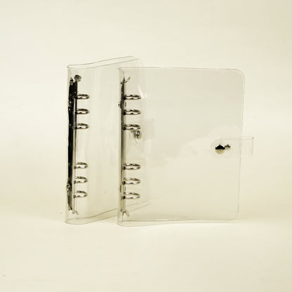 Flashee Cover Binder A6 Transparan Bening 6 Hole Warna Silver