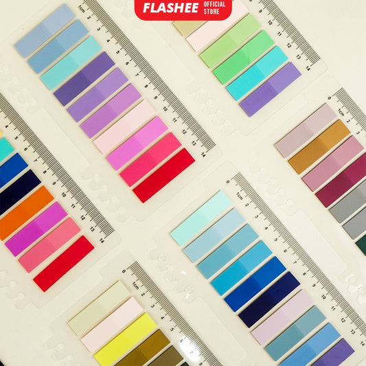 Flashee Memo Stick Notes Fancy Pastel Penanda Pembatas 200 Sheets 10 Warna Ada Penggaris