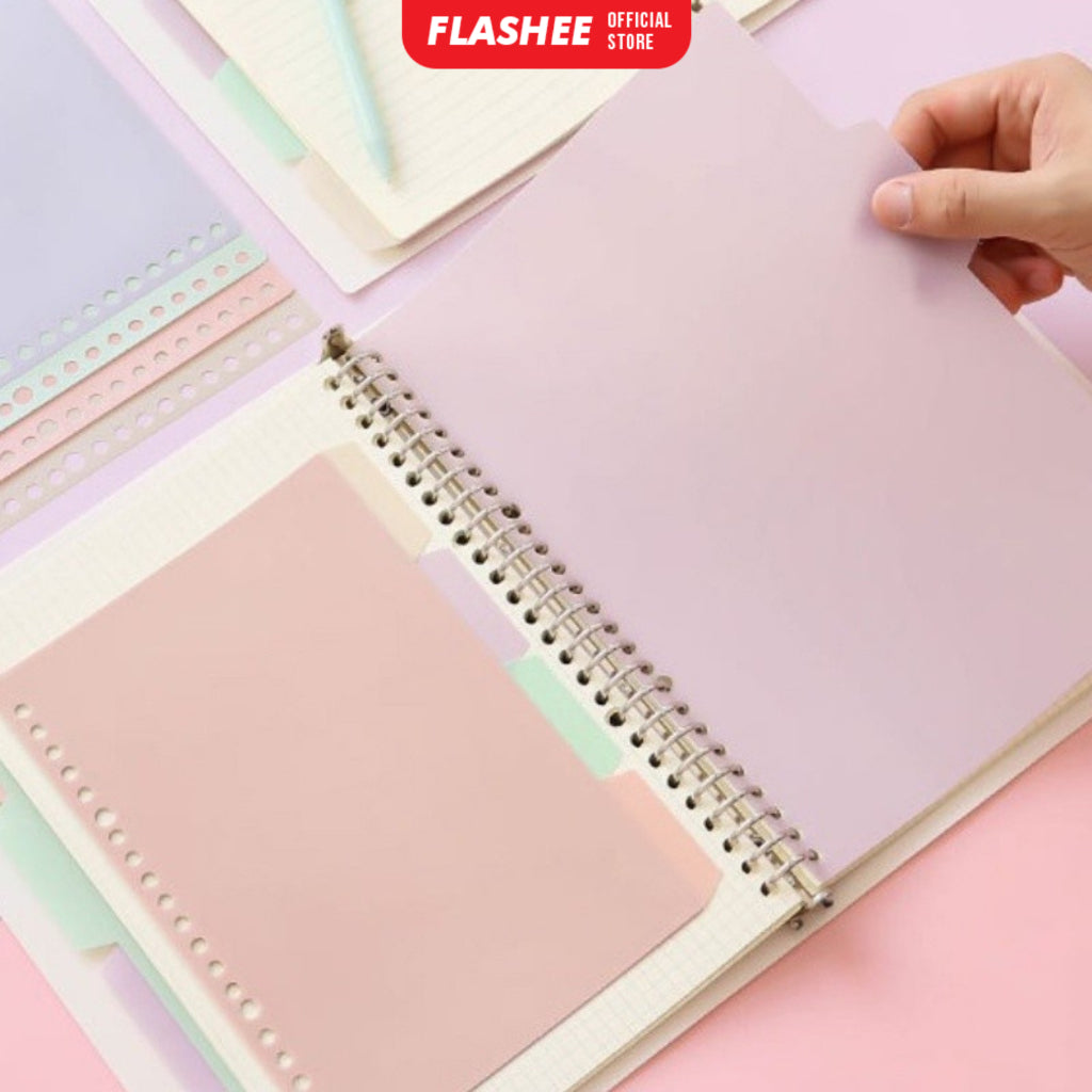 Flashee Pembatas Binder Pastel A5 20 Ring B5 26 Ring Pembatas Divider Index Warna Pastel ART Divider