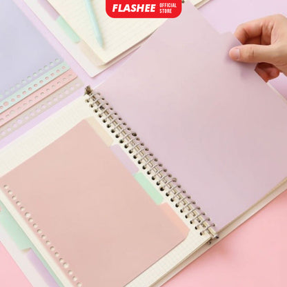 Flashee Pembatas Binder Pastel A5 20 Ring B5 26 Ring Pembatas Divider Index Warna Pastel ART Divider
