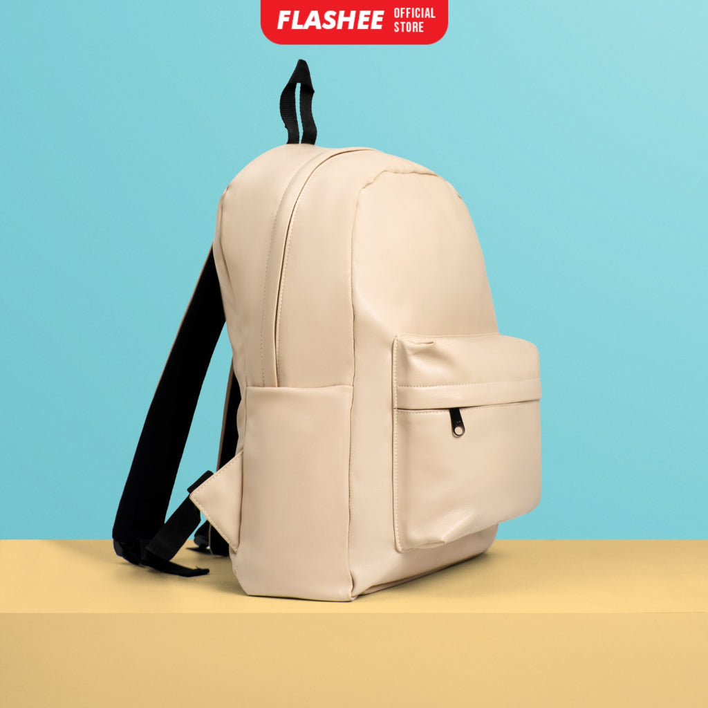 Flashee Leather Backpack Tas Laptop Tas Ransel Wanita Tahan Air Tas Sekolah