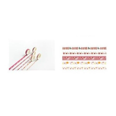 Flashee 5 Rolls Basic Decoration Washi Tape Decor Jurnal Dekor Masking Tape Scrapbook