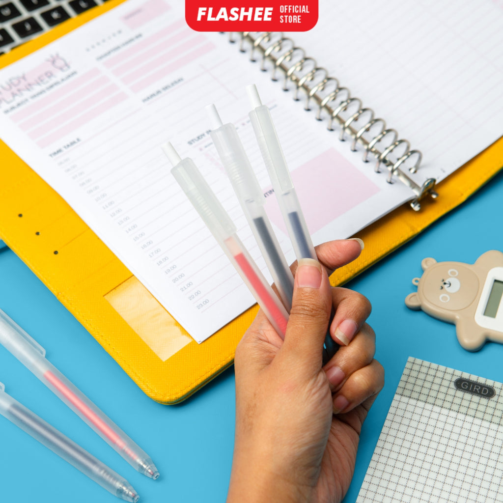 Flashee Pen Gel Mekanik Click and Go Basic Ballpoint Pulpen Narita Gel Mekanik 0,05 mm