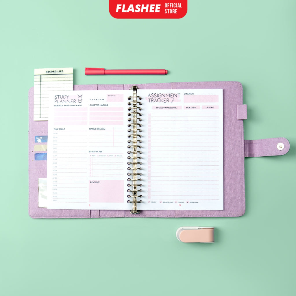 Flashee Loose Leaf Study Planner Rencana Studi Student Planner A5 B5 Isi Binder Studi A5 B5 Study Planner A5 B5
