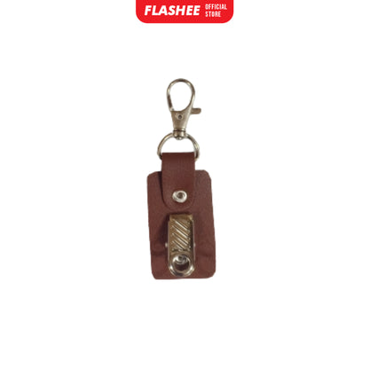 Flashee ID Card Lanyard Kulit Ada Tempat Pulpen Maxwell Name Tag Card Holder 3 Slot Bisa Custom Nama