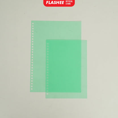 Flashee Cover Sampul loose Leaf Ukuran A4 B5 A5 Cover Binder Warna Transparan Plastik PP Lentur