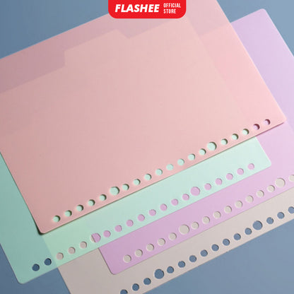 Flashee Pembatas Binder Pastel A5 20 Ring B5 26 Ring Pembatas Divider Index Warna Pastel ART Divider