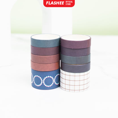 Flashee 10 Rolls Washi Tape Deco Masking Tape Jurnal DIY Scrapbook