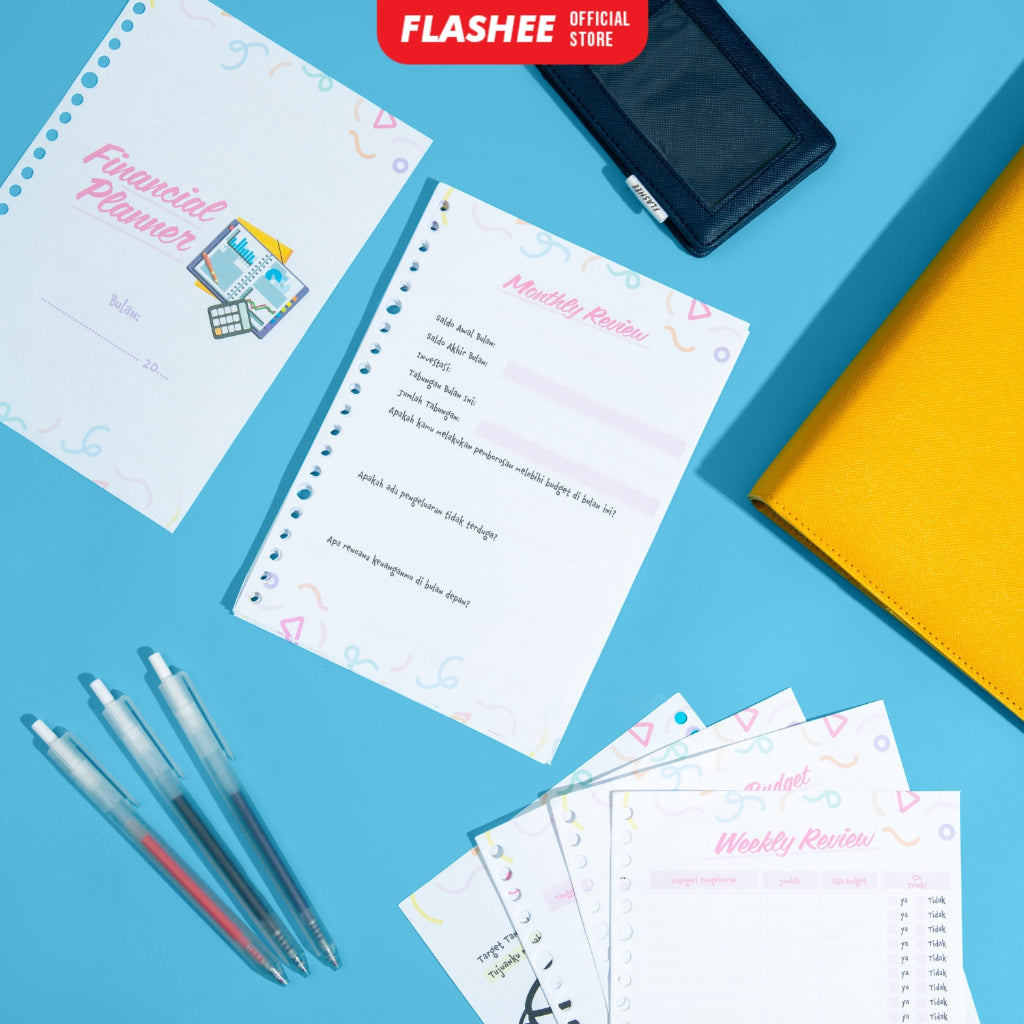 Flashee Loose Leaf Rencana Keuangan A5 B5 Isi Binder Keuangan A5 B5 Financial Planner A5 B5 A6