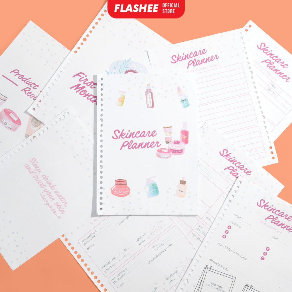 Skincare Planner Loose Leaf Rencana Harian Skincare Kertas Binder A5 B5 100 Gsm Refill Binder Loose Leaf