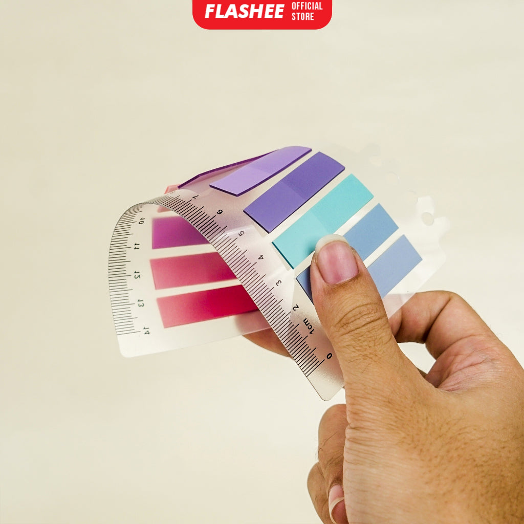 Flashee Memo Stick Notes Fancy Pastel Penanda Pembatas 200 Sheets 10 Warna Ada Penggaris