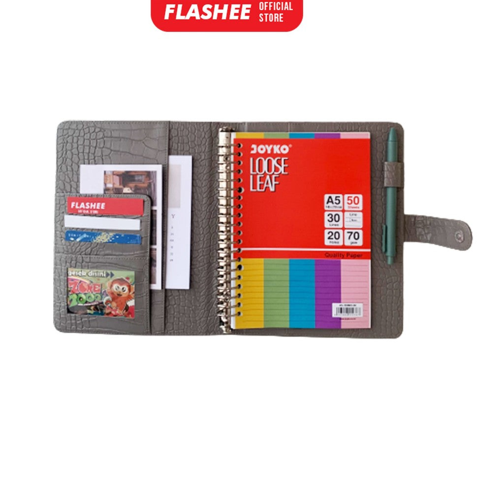Flashee Binder Polos Eksklusif A5 20 Ring Croco Agenda Phoebe Binder A5 Croco Flashee 20 Ring Binder Organizer Termurah
