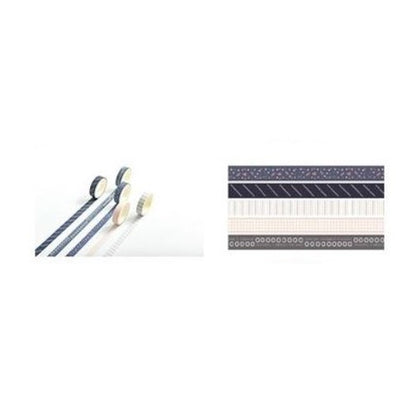 Flashee 5 Rolls Basic Decoration Washi Tape Decor Jurnal Dekor Masking Tape Scrapbook