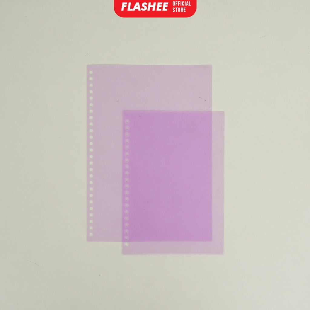 Flashee Cover Sampul loose Leaf Ukuran A4 B5 A5 Cover Binder Warna Transparan Plastik PP Lentur