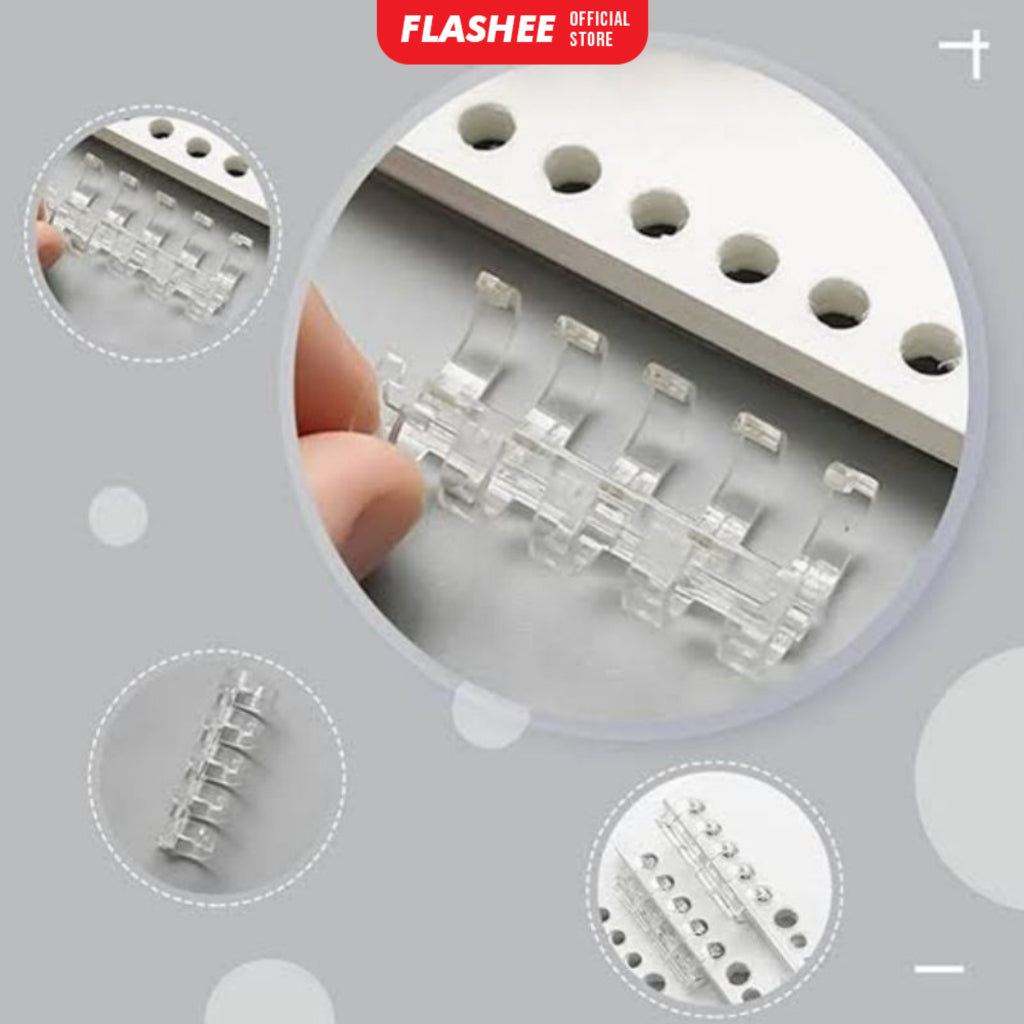 Flashee Ring Binder 1pcs 5 Lubang DIY Loose Leaf Ring Binder A5 Plastik Transparan