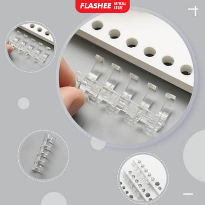 Flashee Ring Binder 1pcs 5 Lubang DIY Loose Leaf Ring Binder A5 Plastik Transparan