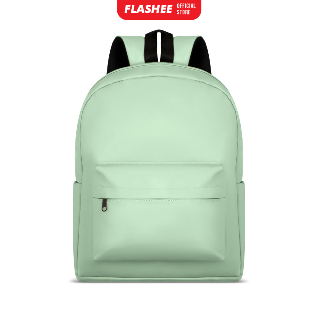 Flashee Leather Backpack Tas Laptop Tas Ransel Wanita Tahan Air Tas Sekolah