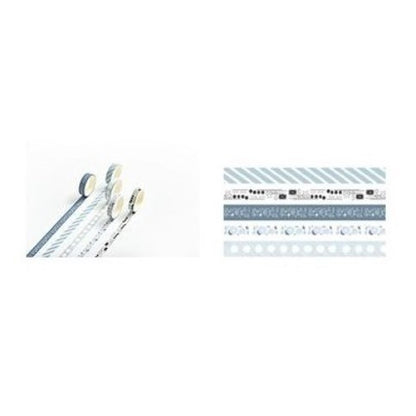 Flashee 5 Rolls Basic Decoration Washi Tape Decor Jurnal Dekor Masking Tape Scrapbook