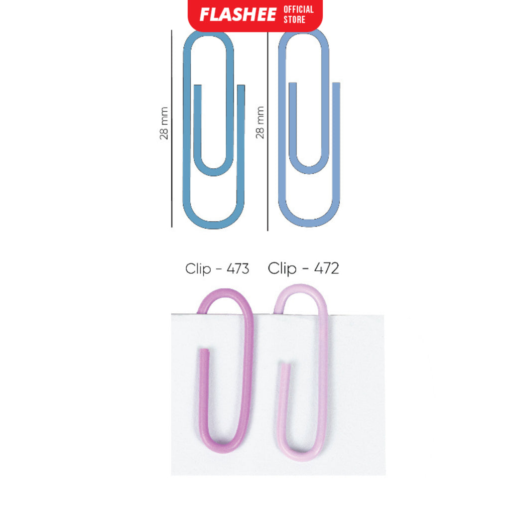 Flashee Klip Kertas Pastel Paper Clip Metalic Flashee Isi 80pcs Penjepit Kertas Lucu Klip Kertas Push Pin