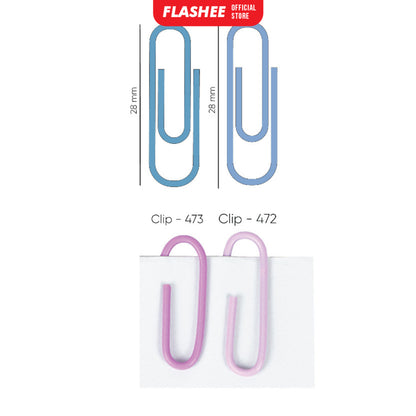 Flashee Klip Kertas Pastel Paper Clip Metalic Flashee Isi 80pcs Penjepit Kertas Lucu Klip Kertas Push Pin