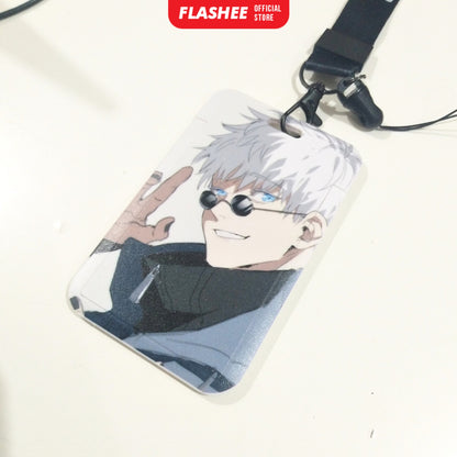 Flashee ID Card Holder Name Tag Anime Lanyard Naruto Tempat Kartu Ukuran ATM Termurah Lanyard