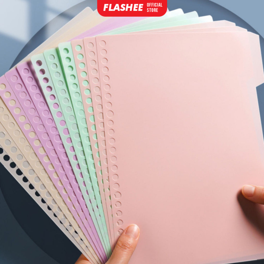 Flashee Pembatas Binder Pastel A5 20 Ring B5 26 Ring Pembatas Divider Index Warna Pastel ART Divider
