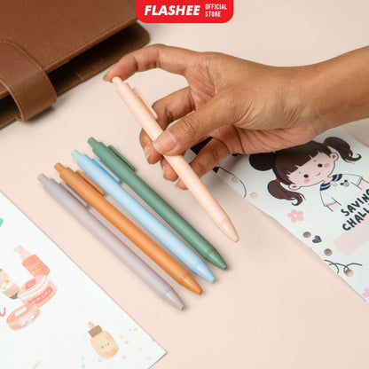 Flashee Pulpen Hitam 0,05 mm Pen Gel Pastel Pulpen Tinta Hitam Pena Sekolah