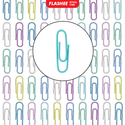 Flashee Klip Kertas Pastel Paper Clip Metalic Flashee Isi 80pcs Penjepit Kertas Lucu Klip Kertas Push Pin