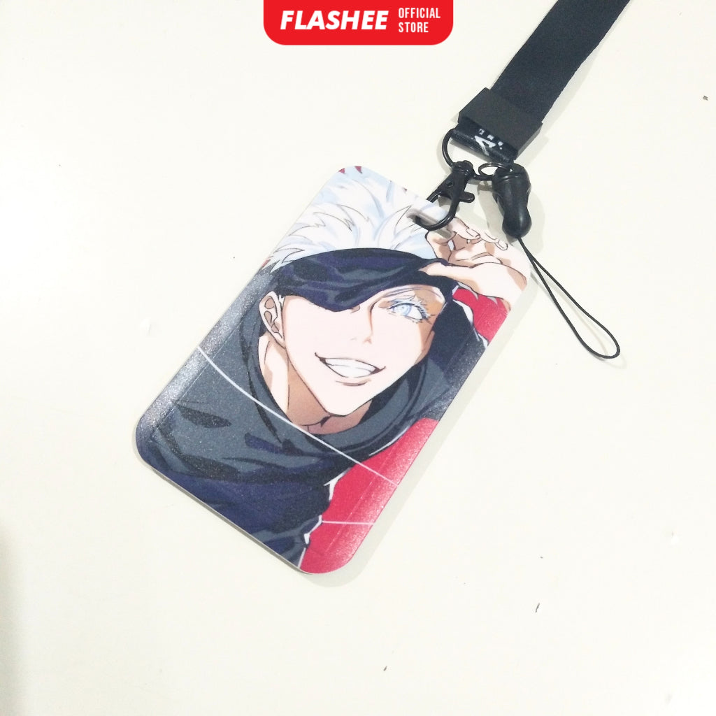 Flashee ID Card Holder Name Tag Anime Lanyard Naruto Tempat Kartu Ukuran ATM Termurah Lanyard
