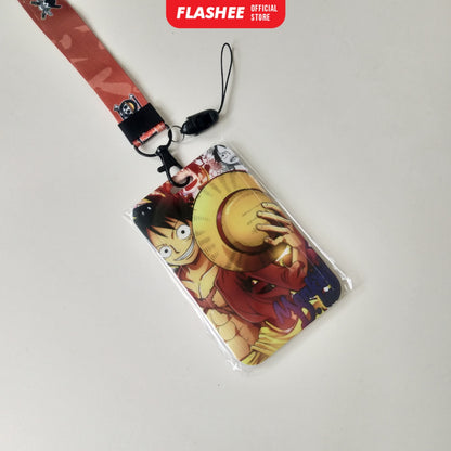 Flashee ID Card Holder Name Tag Anime Lanyard Naruto Tempat Kartu Ukuran ATM Termurah Lanyard