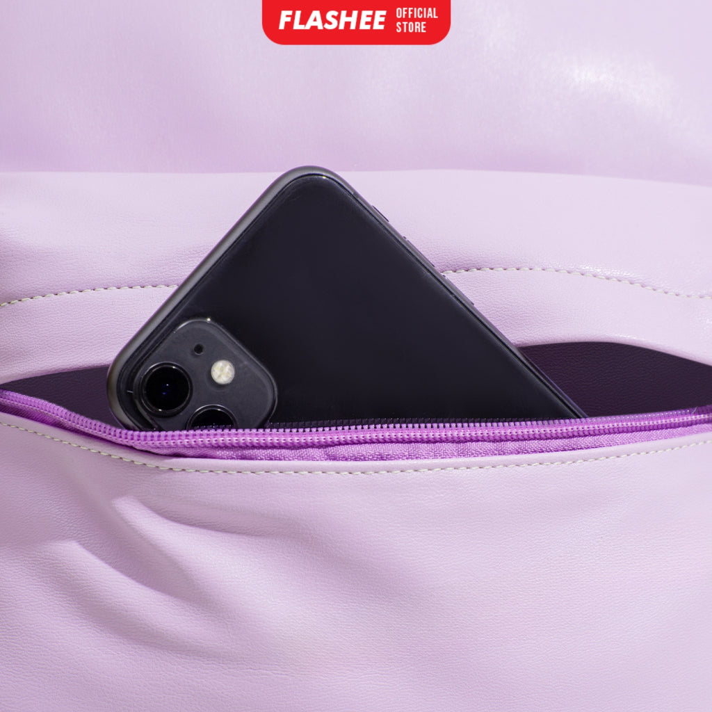 Flashee Leather Backpack Tas Laptop Tas Ransel Wanita Tahan Air Tas Sekolah