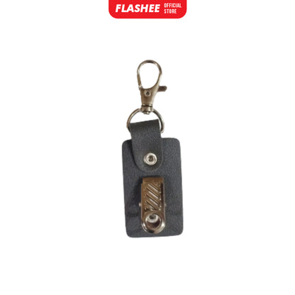 Flashee ID Card Lanyard Kulit Ada Tempat Pulpen Maxwell Name Tag Card Holder 3 Slot Bisa Custom Nama