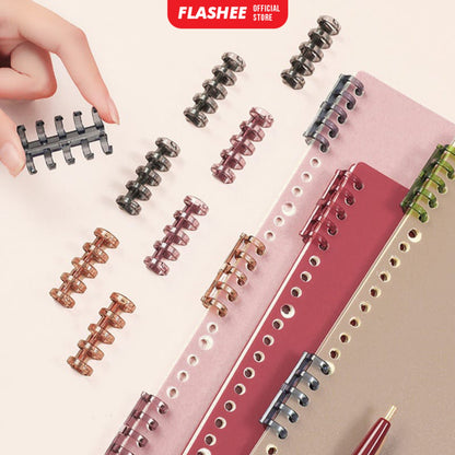 Flashee Ring Binder 1pcs 5 Lubang DIY Loose Leaf Ring Binder A5 Plastik Transparan
