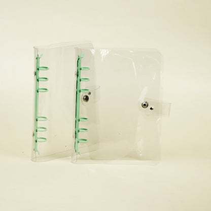 Flashee Binder Premium A6 6 Ring Binder A6 Transparan Notebook Diary Besi Warna Sage Green