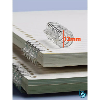 Flashee Ring Binder 1pcs 5 Lubang DIY Loose Leaf Ring Binder A5 Plastik Transparan