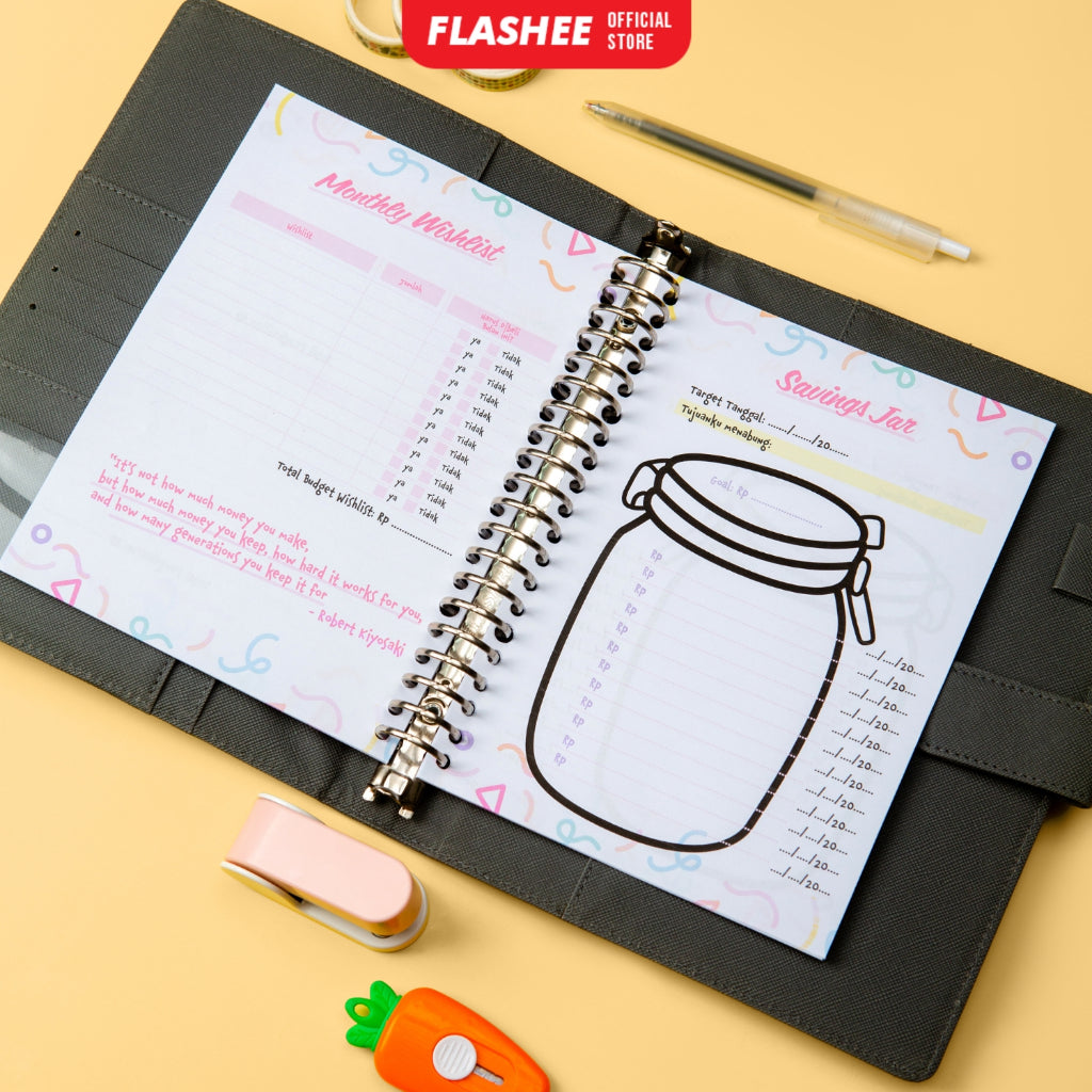 Flashee Loose Leaf Rencana Keuangan A5 B5 Isi Binder Keuangan A5 B5 Financial Planner A5 B5 A6