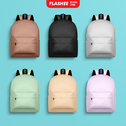 Flashee Leather Backpack Tas Laptop Tas Ransel Wanita Tahan Air Tas Sekolah