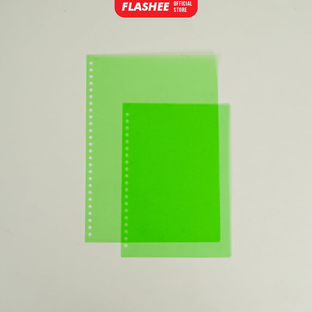 Flashee Cover Sampul loose Leaf Ukuran A4 B5 A5 Cover Binder Warna Transparan Plastik PP Lentur