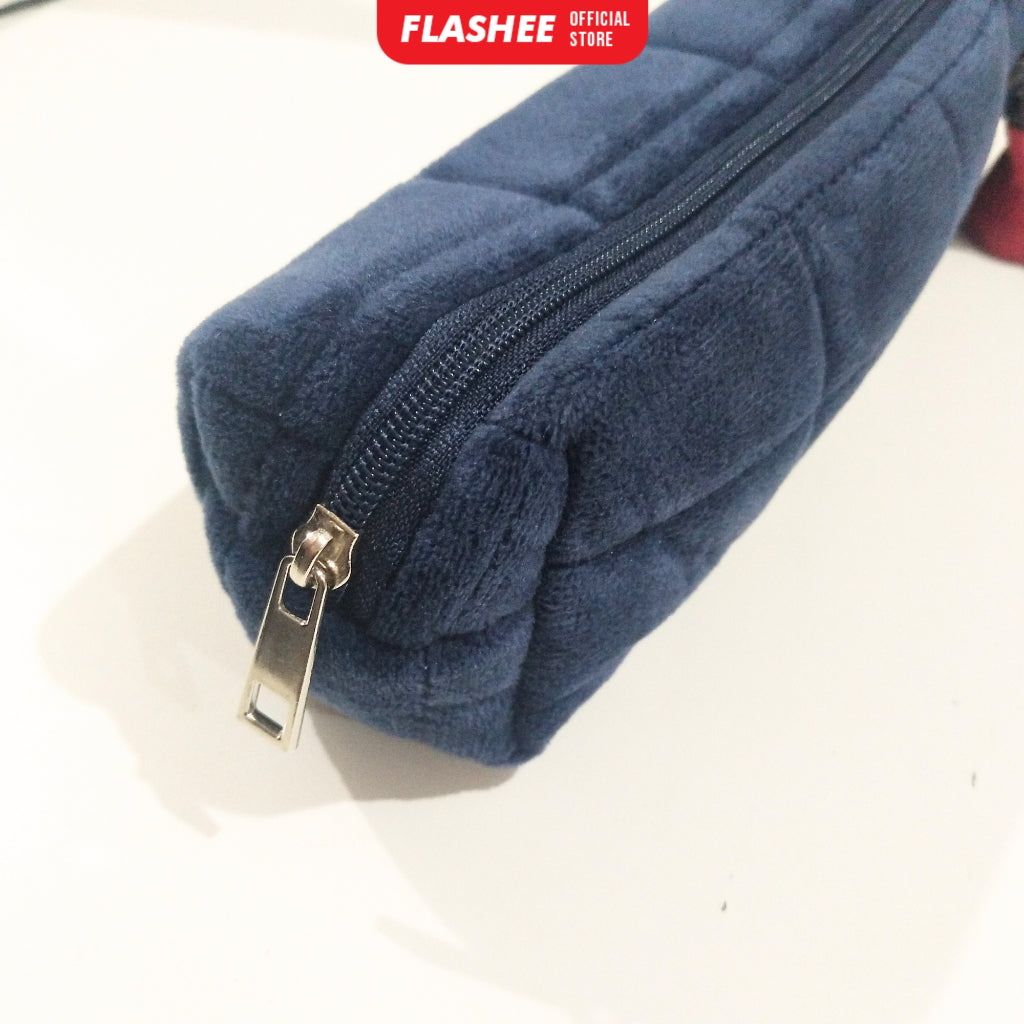 Flashee Tempat Pensil Bulu Lucu Aesthetic Korea Cloudy Pencil Bag Small Kotak Pensil Lucu Muji Style Warna Pastel COD Kantong Pensil Organizer