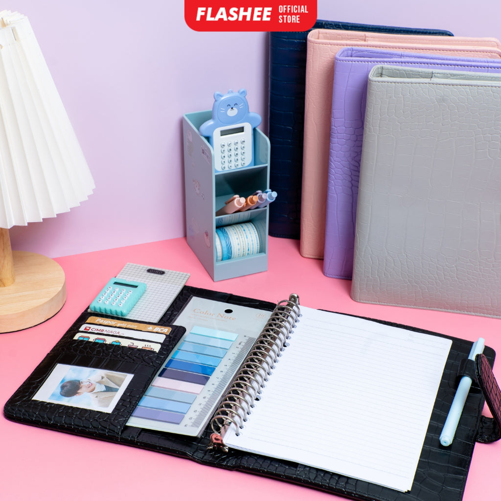 Flashee Binder Polos Eksklusif A5 20 Ring Croco Agenda Phoebe Binder A5 Croco Flashee 20 Ring Binder Organizer Termurah
