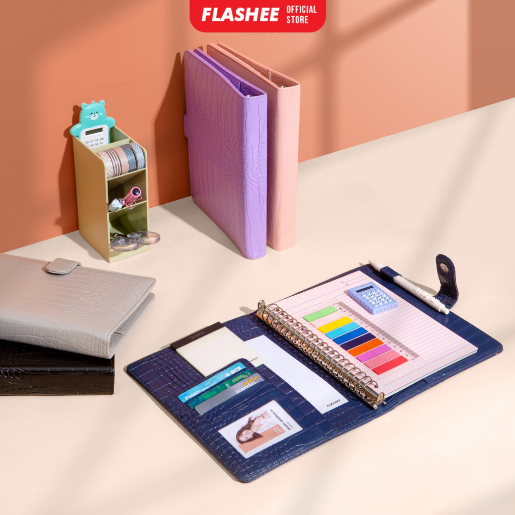 Flashee Binder Polos Eksklusif A5 20 Ring Croco Agenda Phoebe Binder A5 Croco Flashee 20 Ring Binder Organizer Termurah