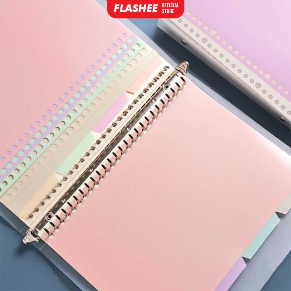 Flashee Pembatas Binder Pastel A5 20 Ring B5 26 Ring Pembatas Divider Index Warna Pastel ART Divider