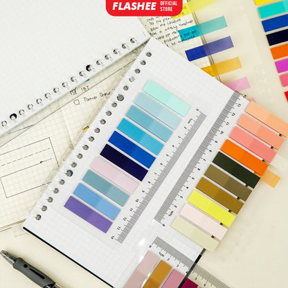 Flashee Memo Stick Notes Fancy Pastel Penanda Pembatas 200 Sheets 10 Warna Ada Penggaris