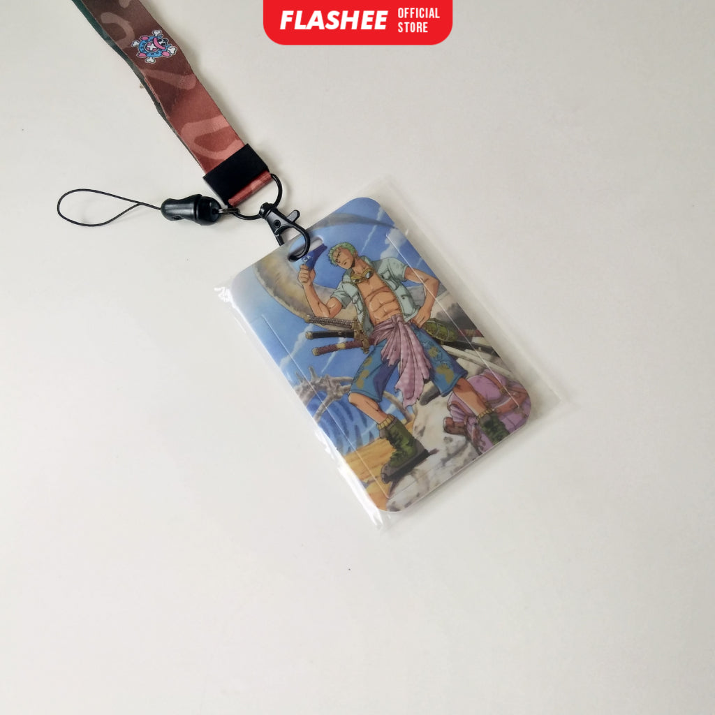 Flashee ID Card Holder Name Tag Anime Lanyard Naruto Tempat Kartu Ukuran ATM Termurah Lanyard